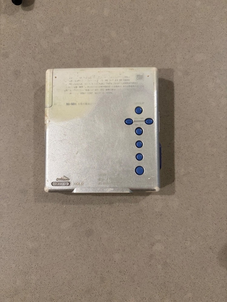 As-is Sony MZ-E510 Minidisc MD Player Walkman Silver Blue