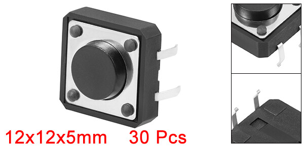 30pcs Panel Micro PCB Momentary Tactile Tact Push Button Switch DIP 12x12x5mm
