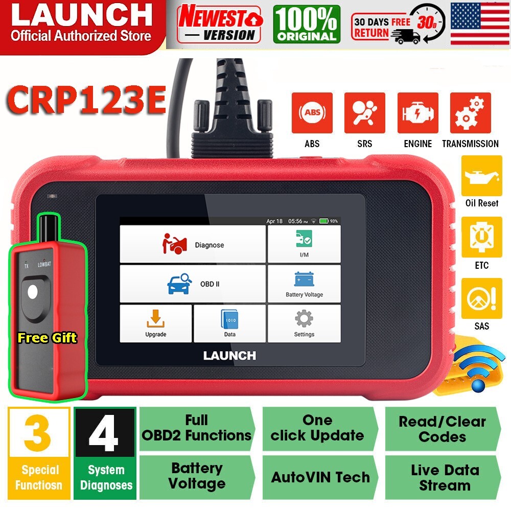 LAUNCH CRP123E OBD2 Diagnostic Tool Scanner Code Reader Check Engine ABS SRS AT
