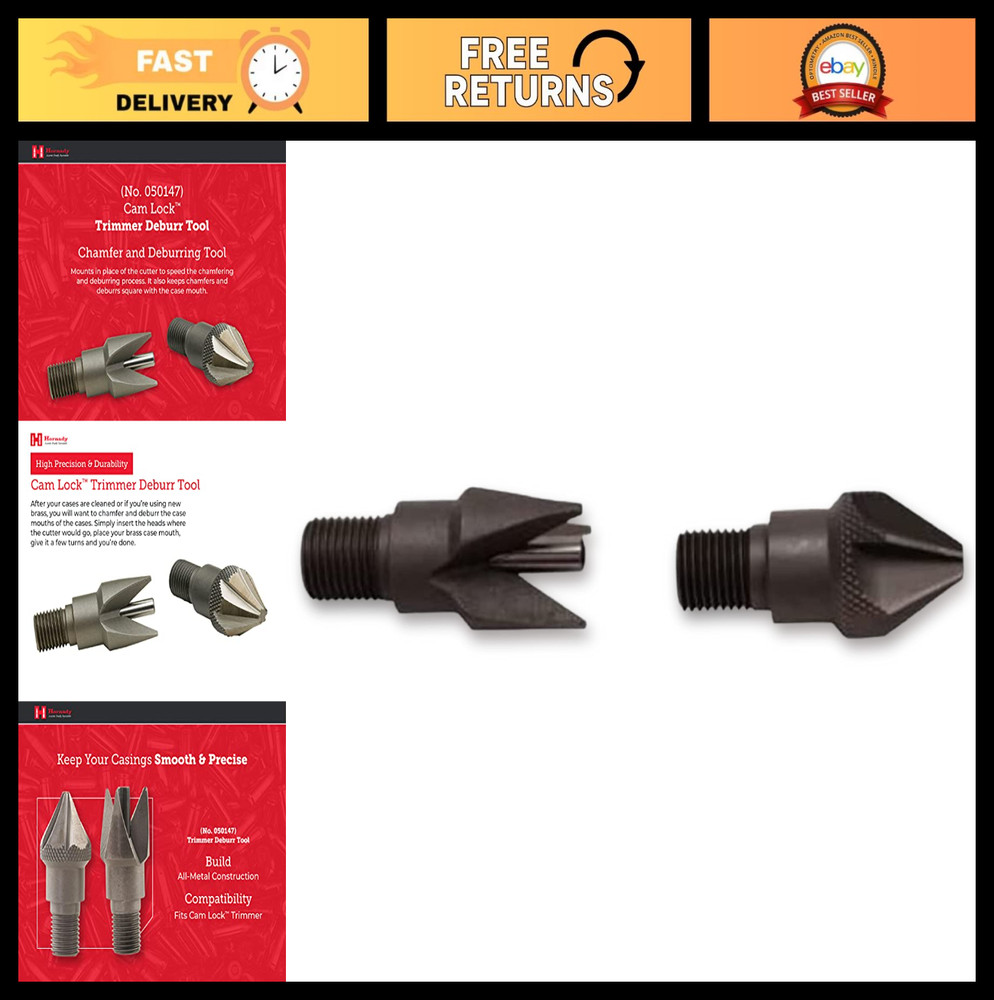 Durable Cam Lock Trimmer Deburr Tool - Chamfer & Deburring Heads for Reloading