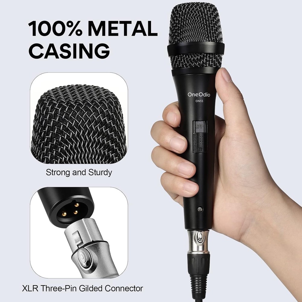 16.4ft XLR Wired Microphone with Cardioid Pattern for Superior Vocal Performance
