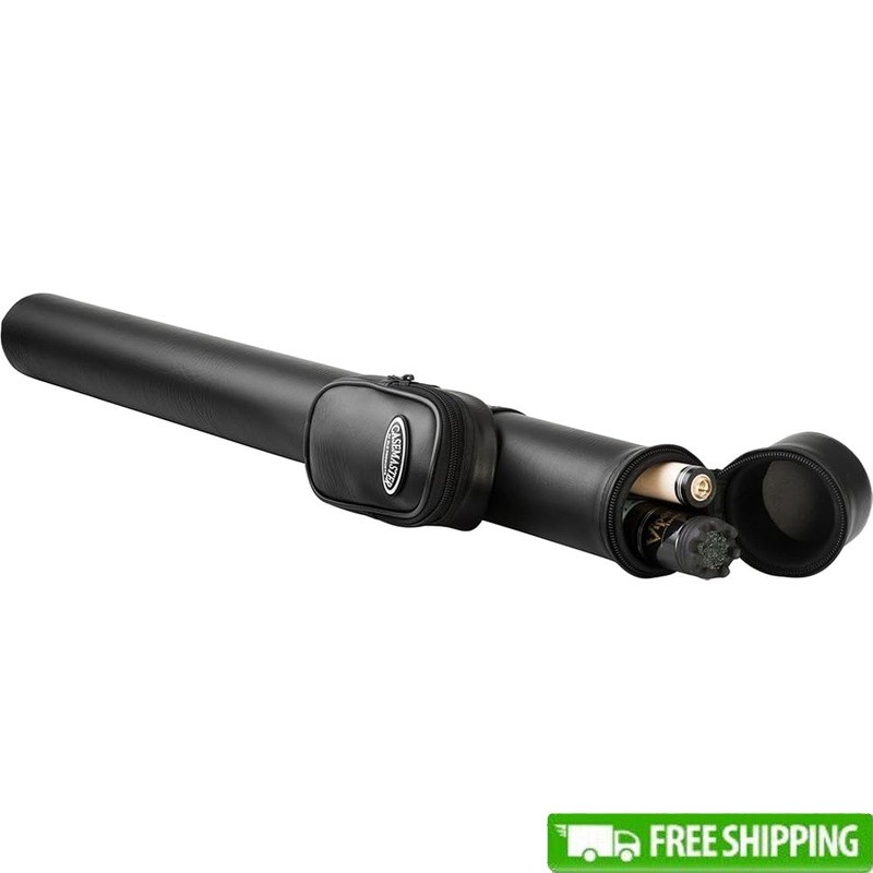 Durable Leatherette Pool Cue Case W/ Impact Resistant Interior & Storage Pocket