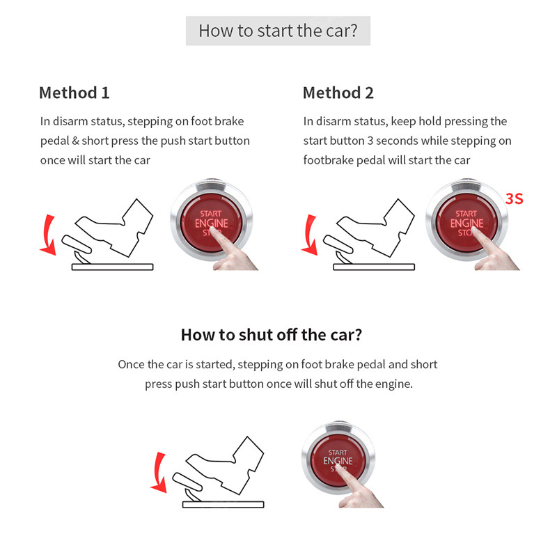 Top Keyless push button compatible with factory key fob remote engine start kit