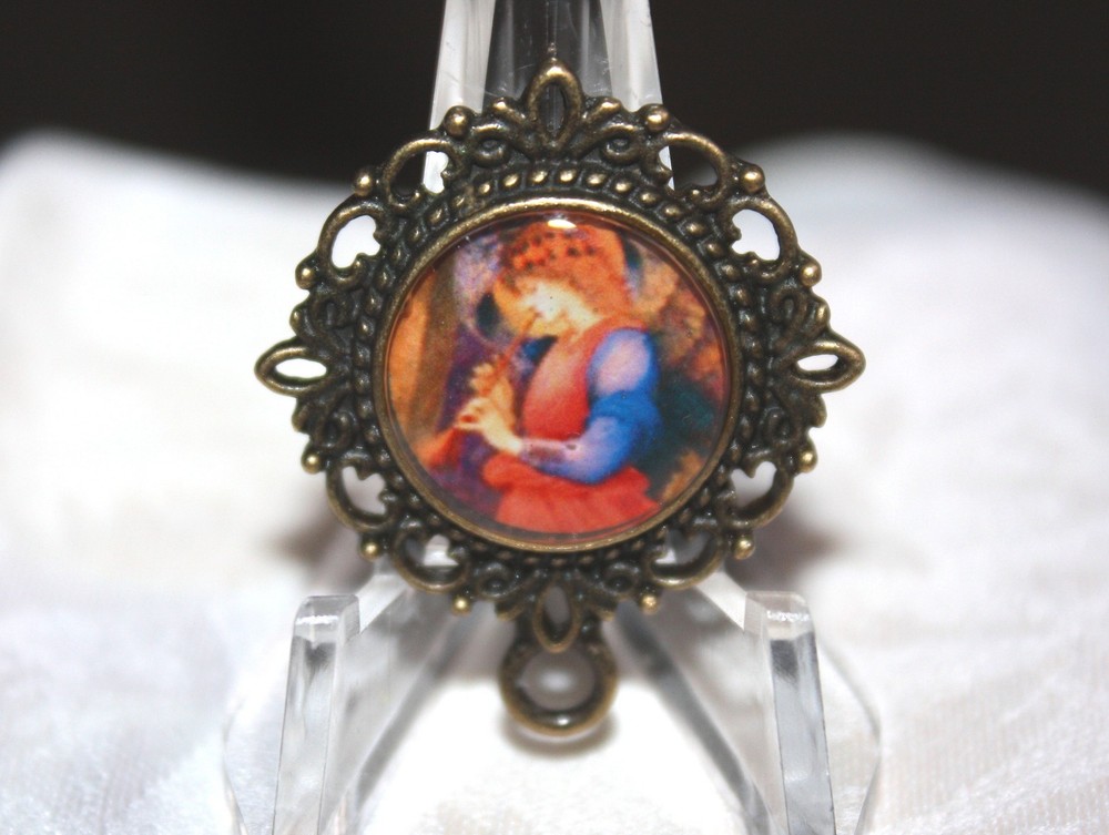 Custom Bronze Rosary Center Part/Color/Rosary Making/Renaissance Angel