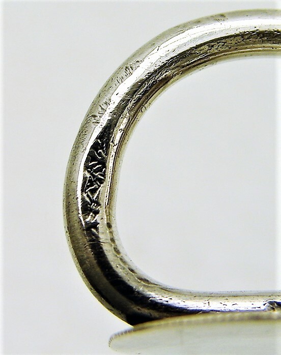 Hand Hammered French Solid Silver Brandy Wine Taster with Ring Handle Marked