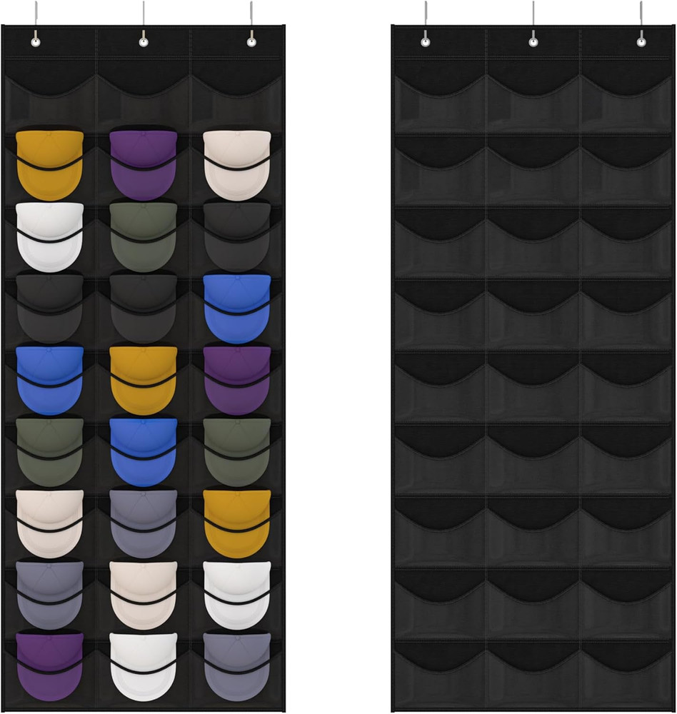 Hat Rack, Features 27 Clear Deep Pockets, Ideal for Organizing Baseball Caps,...