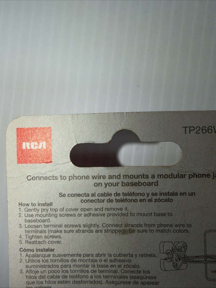 RCA TP2662WHR Phone Surface-Mount 2 Jack Connector {108}
