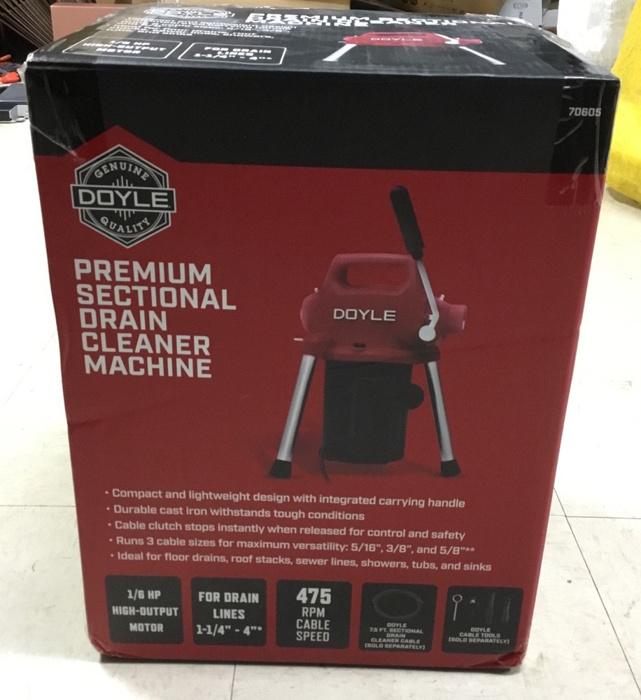 Genuine Doyle Quality Premium Section Drain Cleaner Machine -Harbor Freight ￼