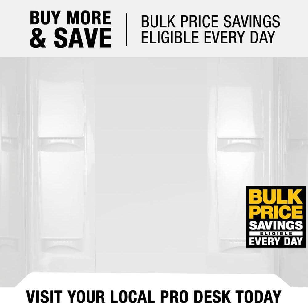 60 x 57" Five Piece Glue Up Bath Tub Surround System High Gloss White Self Drain