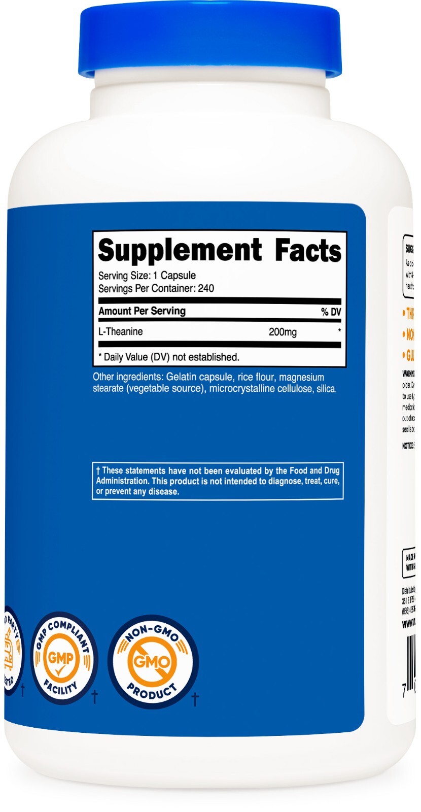 Nutricost L-Theanine 200mg, 240 Capsules - Double Strength