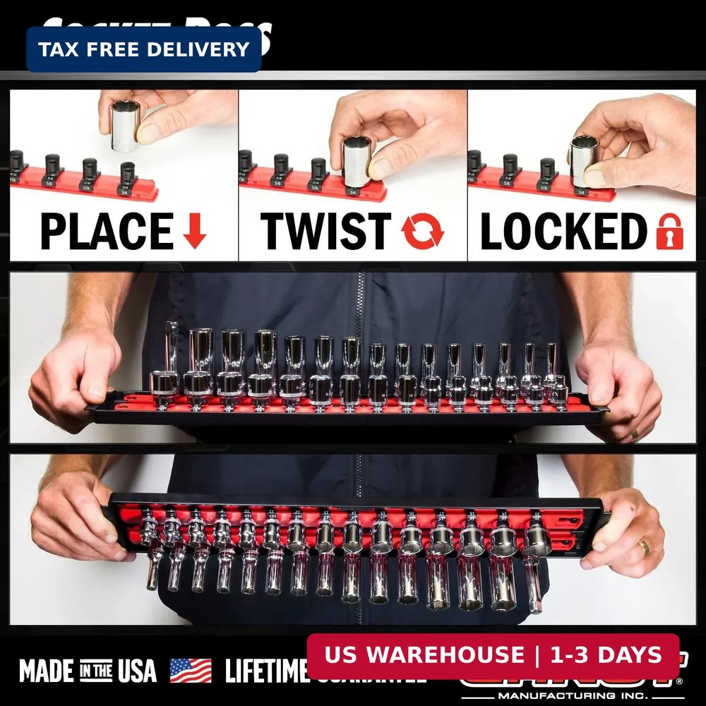 Ernst Mfg. 8493 RD Socket BOSS Tray High-Density System with (2) Red 13" Socket