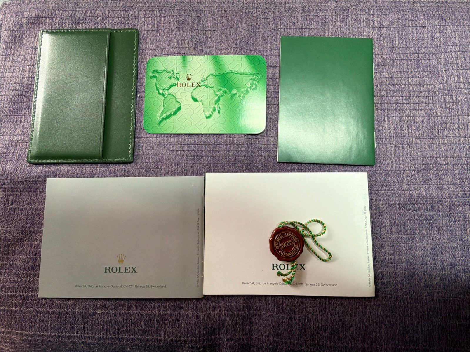 Rolex 2006 Submariner Accessories Set.Booklets;paper hold;Tag;calendar English‼️