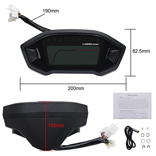 Motorcycle Speedometer Tachometer Universal 13000rpm LCD Digital Odometer