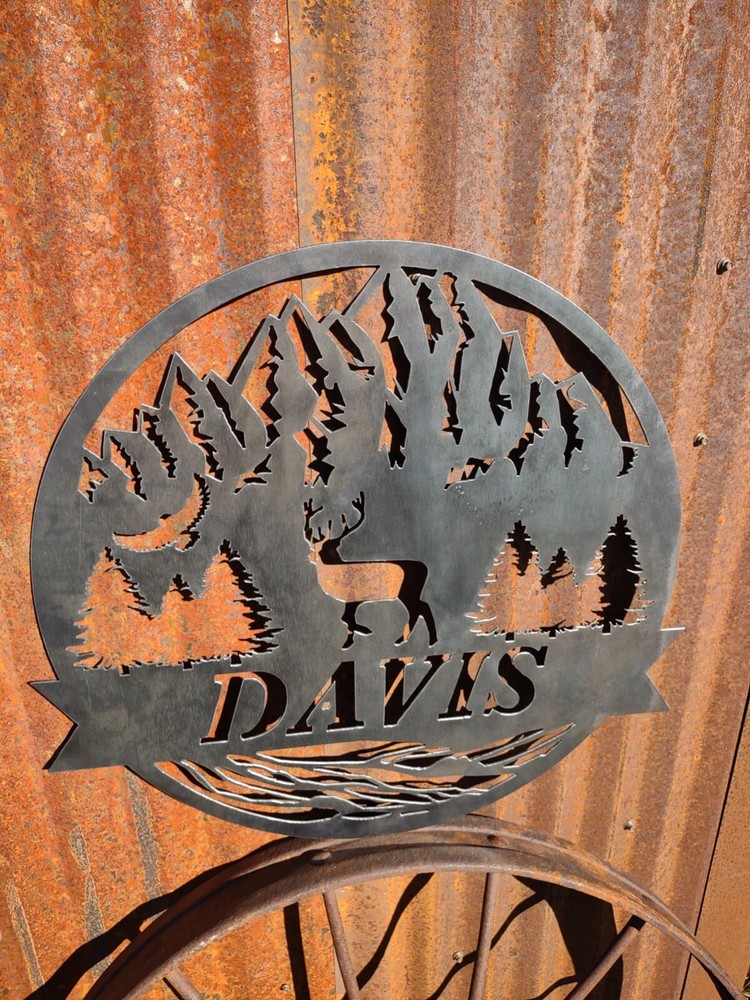 Personalized Monogram with Dear in the Mountains