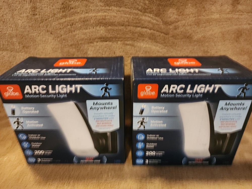 Lot of 2: Globe ARC LIGHT, motion sensor light, battery operated.