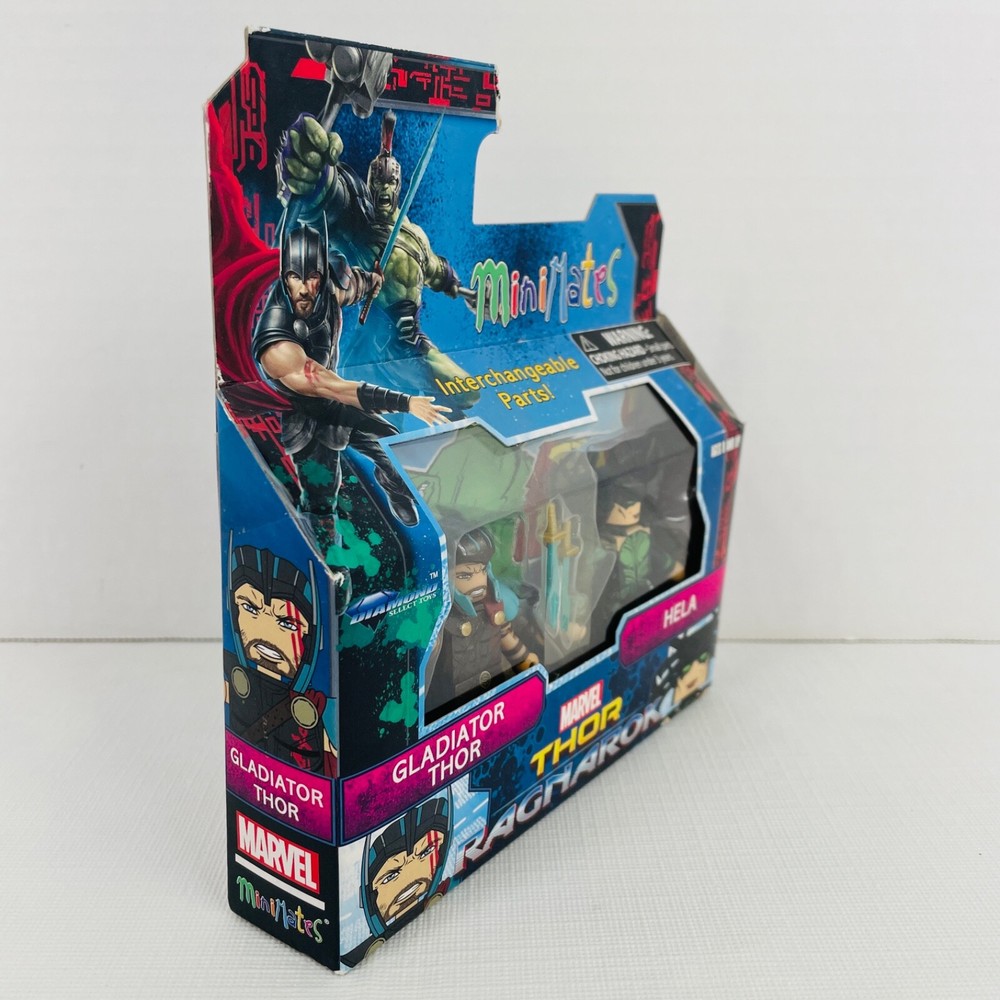 MiniMates Marvel Thor Ragnarok Gladiator Thor & Hela Mini Figures NEW Sealed