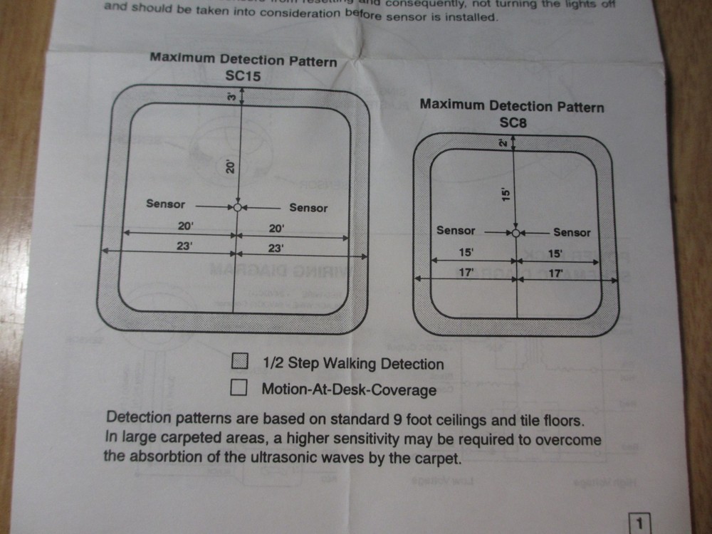 Tork Nsi SC15 Ceiling Mount Ultrasonic Occupancy Sensor 1000 foot coverage