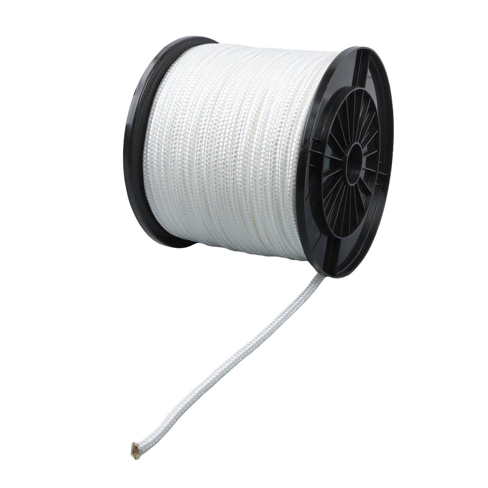 3/8" × 250' Multipurpose White Nylon Rope Sturdy Spool Solid Braid Rope