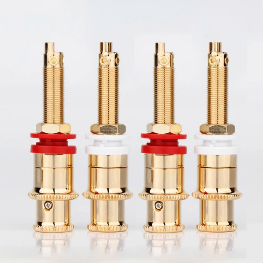 4PCS CMC Binding Post Audio Speaker Banana Jack Socket Gold Plated Connectors