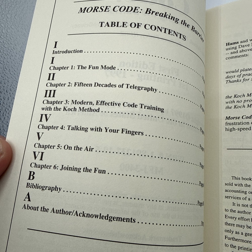 Morse Code: Breaking the Barrier First Edition 1997 by Dave Finley Paperback