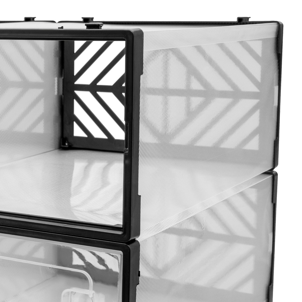 20 PCS Modern Shoe Boxes, Free Standing Shoe Organisers, PP Stackable Shoe Boxes