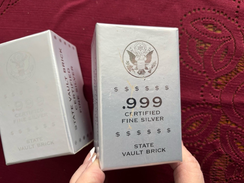 Two Silver Bar Boxes With Black Velvet