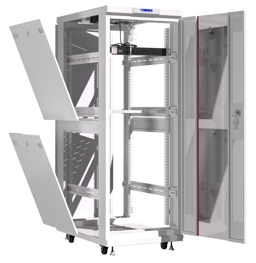 Sysracks 42U 35'' Deep IT Network Data Gray Server Rack Cabinet