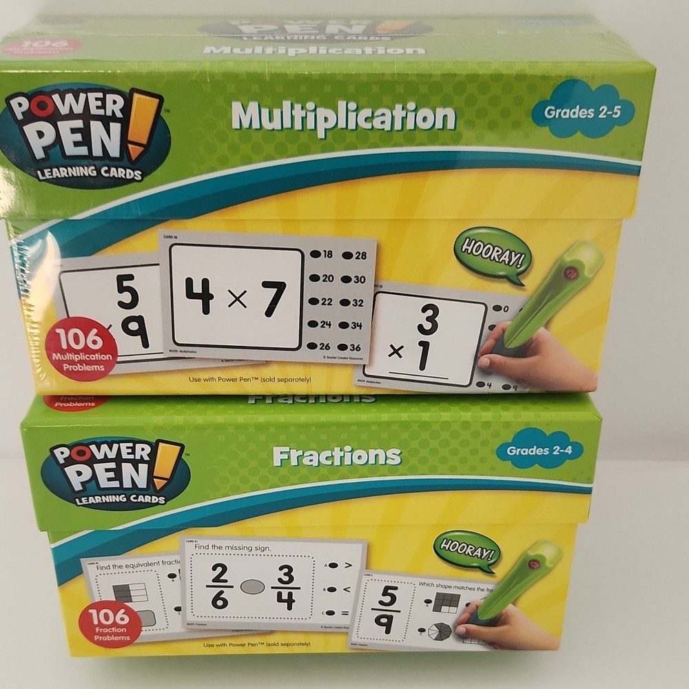 Power Pen Multiplication & Fractions Learning Cards Grades 2-5