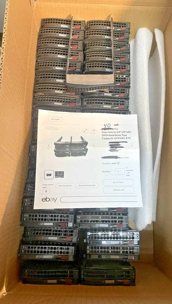 MISC SERVER HD TRAYS MIXED LOT