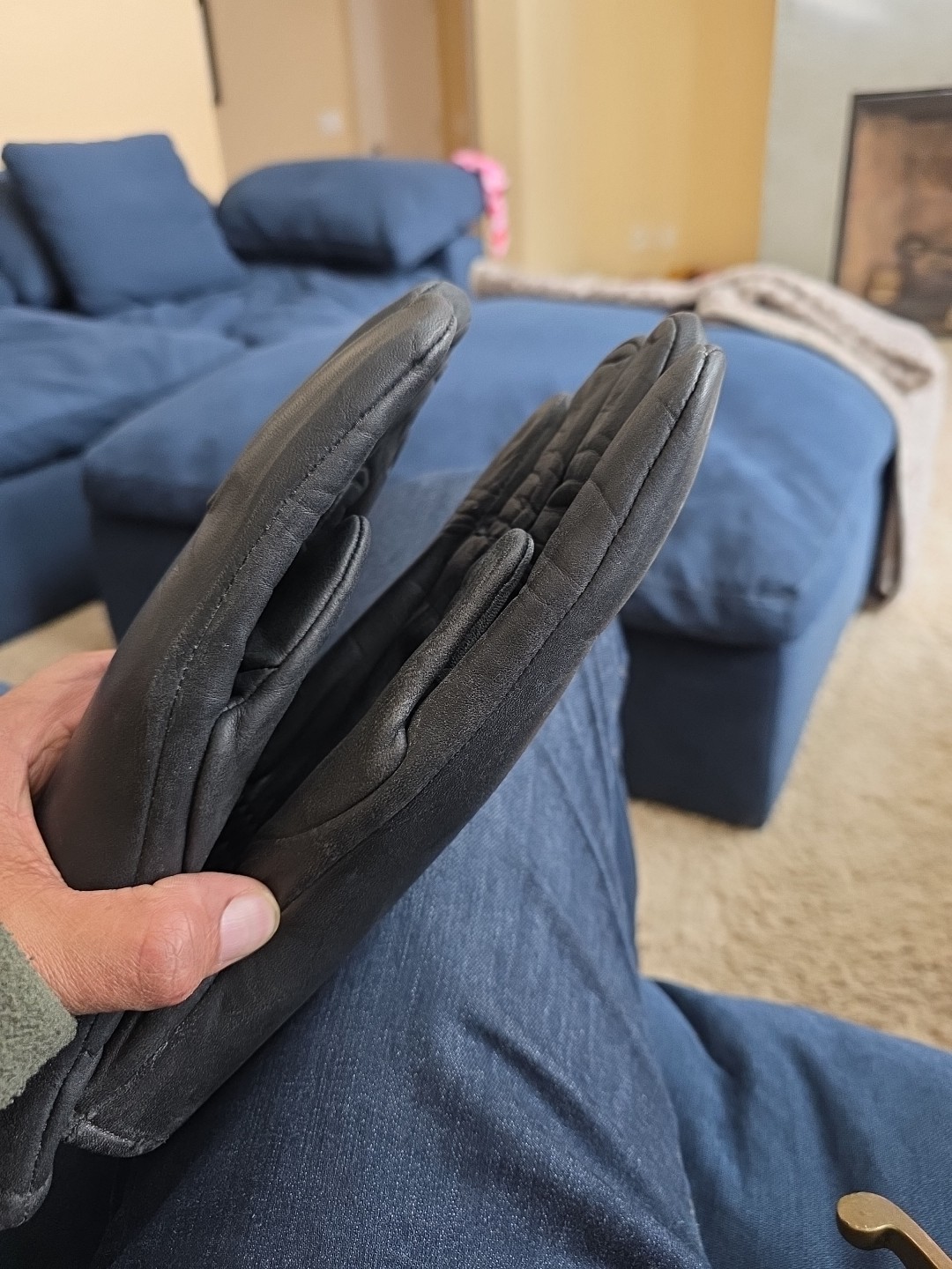 ANTIQUE GENUINE POLICE SAP GLOVES Museum Display Quality