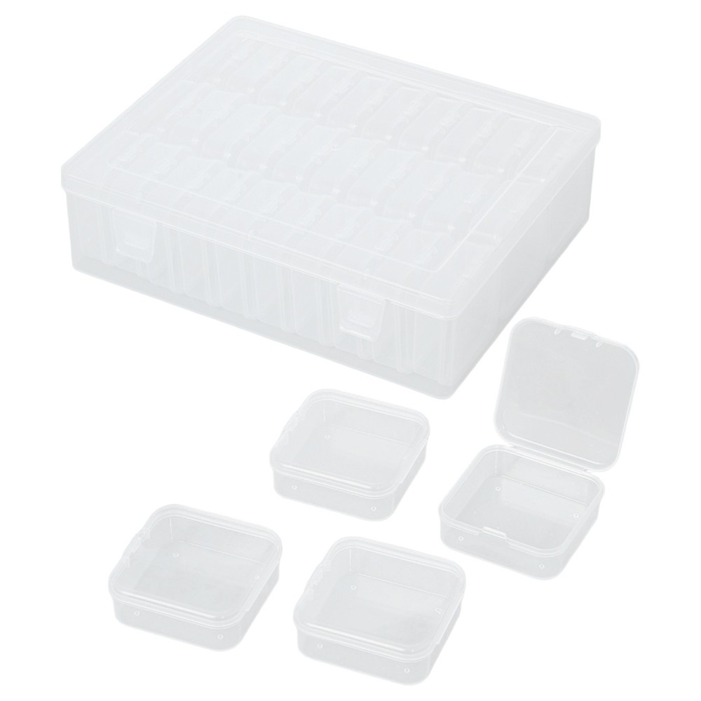 30Pc Transparent Small Bead Organizers Storage Cases and 1Pc Large Outer Box