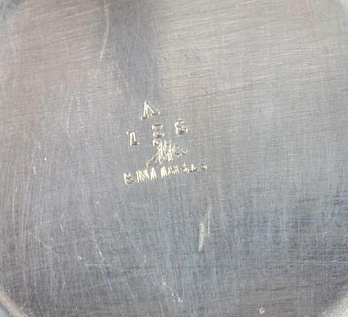 STERLING SILVER REPOUSSE RIM TAPER CANDLE HOLDER WITH FINGER RING - 31.9 GRAMS