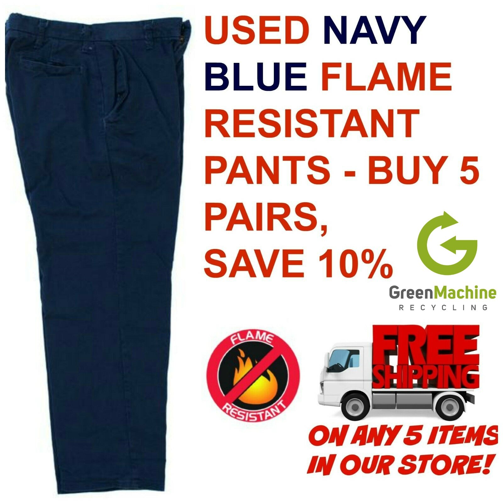 Used Flame Resistant FR Work Pants Cintas RedKap Unfirst G&K Flame Retardant