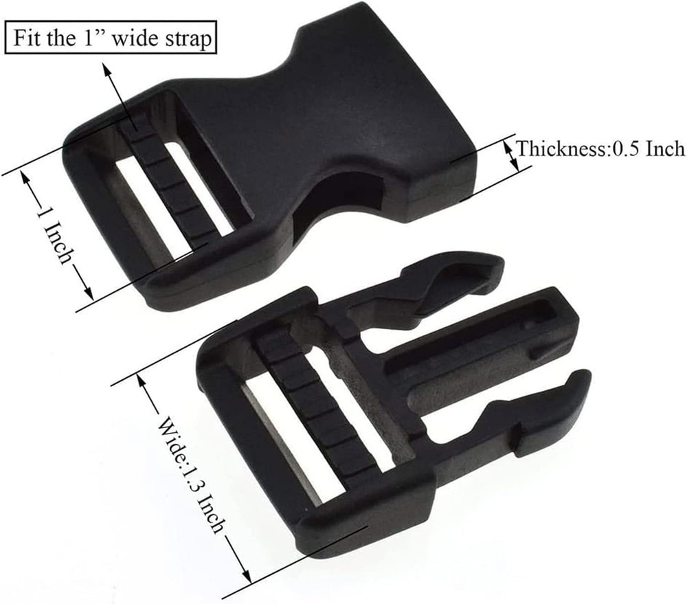 Multi-Functional 1" Quick Release Buckles - Heavy-Duty, No Sewing Required