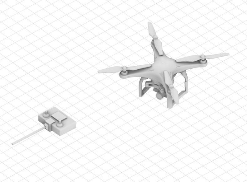 3D Printing 1/72 DJI drone Model Unpainted