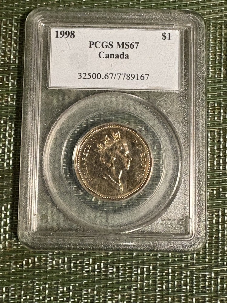 canada 1998 1 dollar pcgs 67
