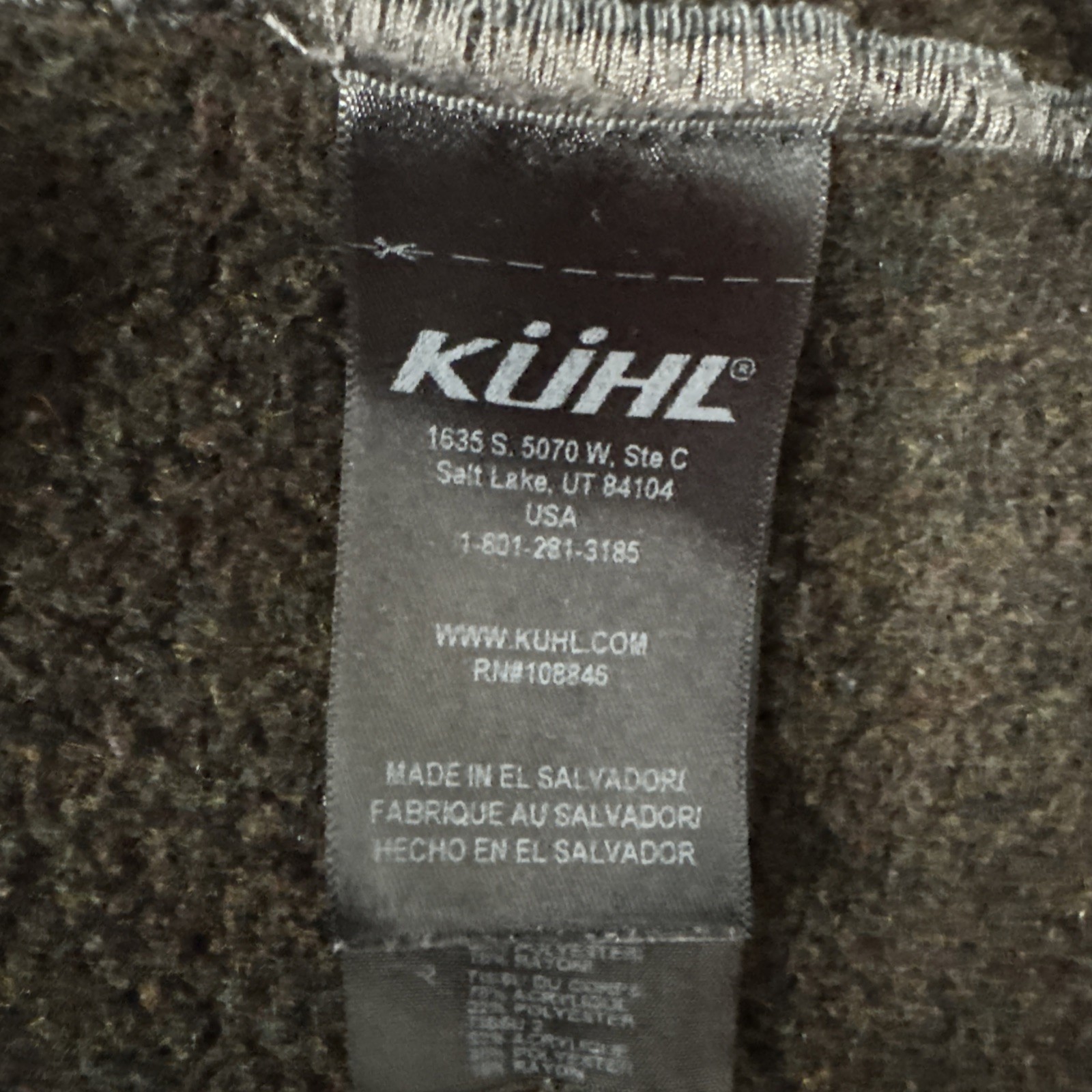 KUHL Mens Brown Fleece 1/4 Zip Pullover Sweater Jacket XL