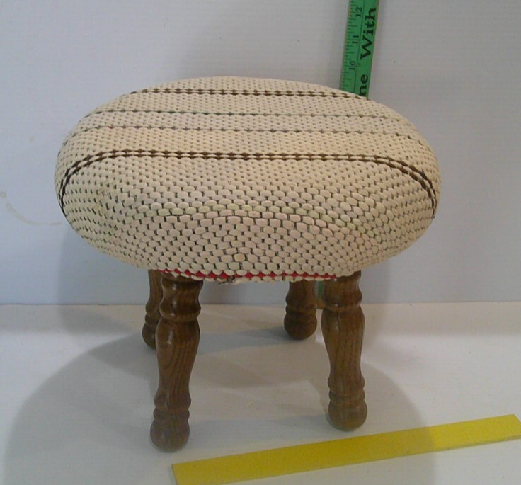 Retro small Foot Stool Ottoman Mid Century