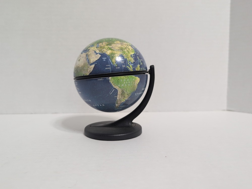 Replogle World Mini Globe 2001 Mini 4" Diameter ￼5.5” Tall Dual Direction Spin