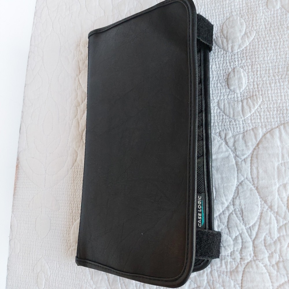 VTG Case Logic 10 CD Disc Visor Holder Hook & Loop Closures & 5 CDs/DVD Untested