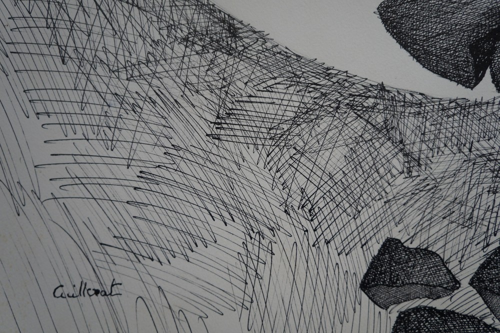 Ink Drawing Composition Signed JEAN CUILLERAT (1927/1998)