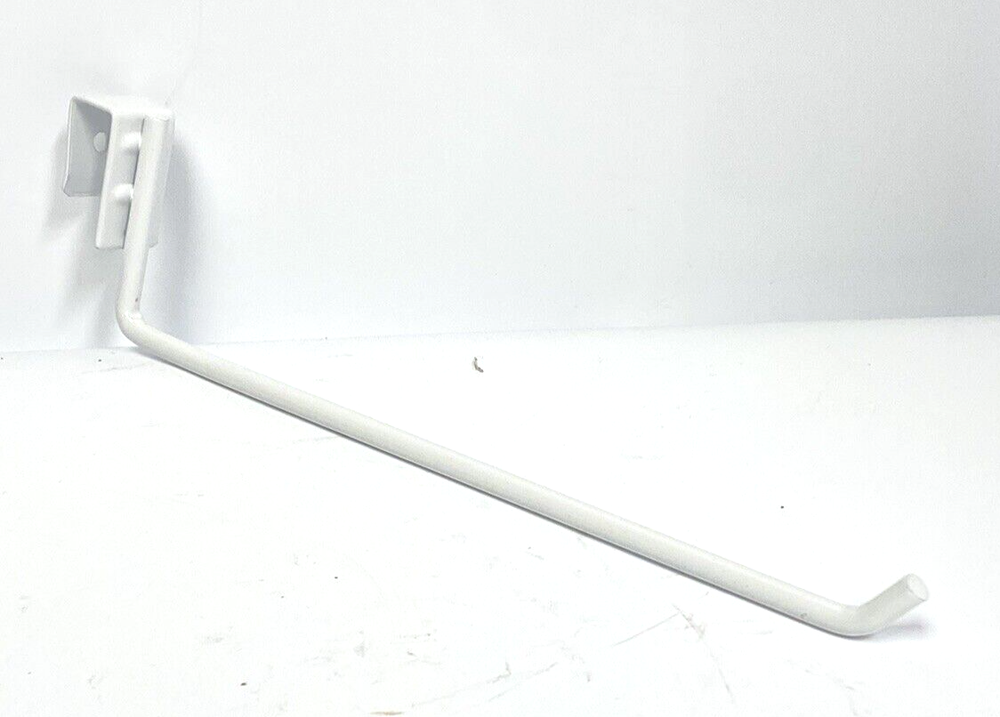 25-pK 7" Metal Saddle Mount Hangrail Hooks White