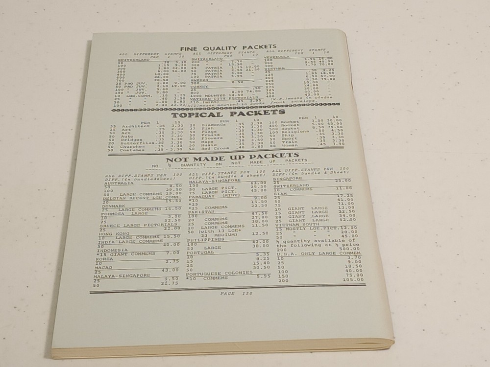 Paul Ledermann wholesale catalog 1973 paperback Scott Listed Items