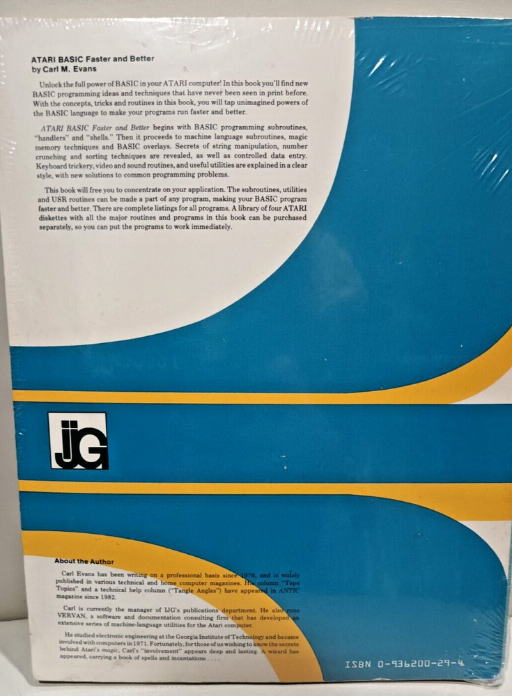 Atari Basic Faster & Better- Info Series Vol. 1 Carl M Evans; Atari MANUAL ONLY