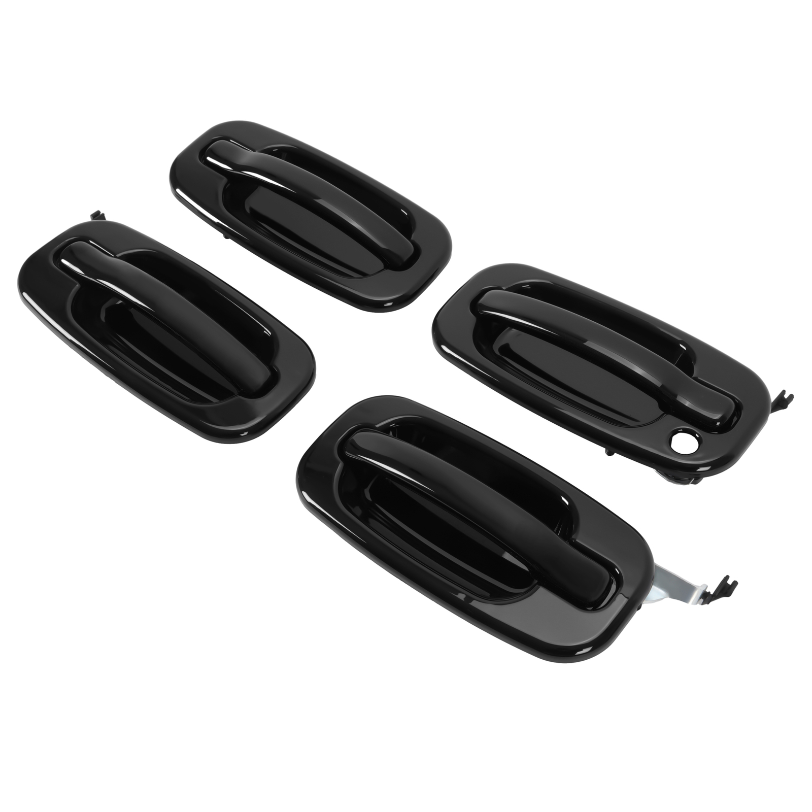 4Pcs NEW Outside Door Handles Set Painted Black For Silverado Tahoe Sierra 99-06