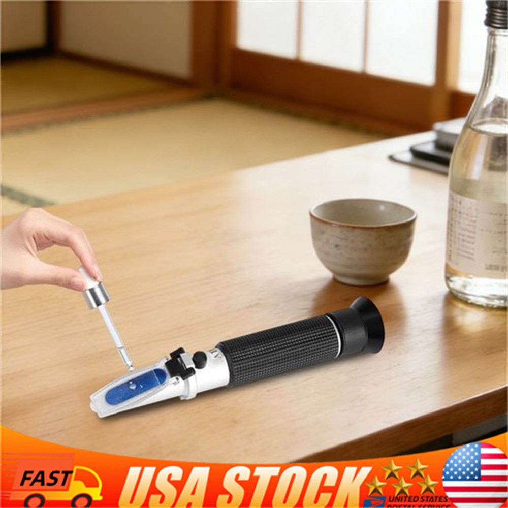 Portable Handheld Alcohol Refractometer Tester 0-80% Refractometer ± 1% Accuracy