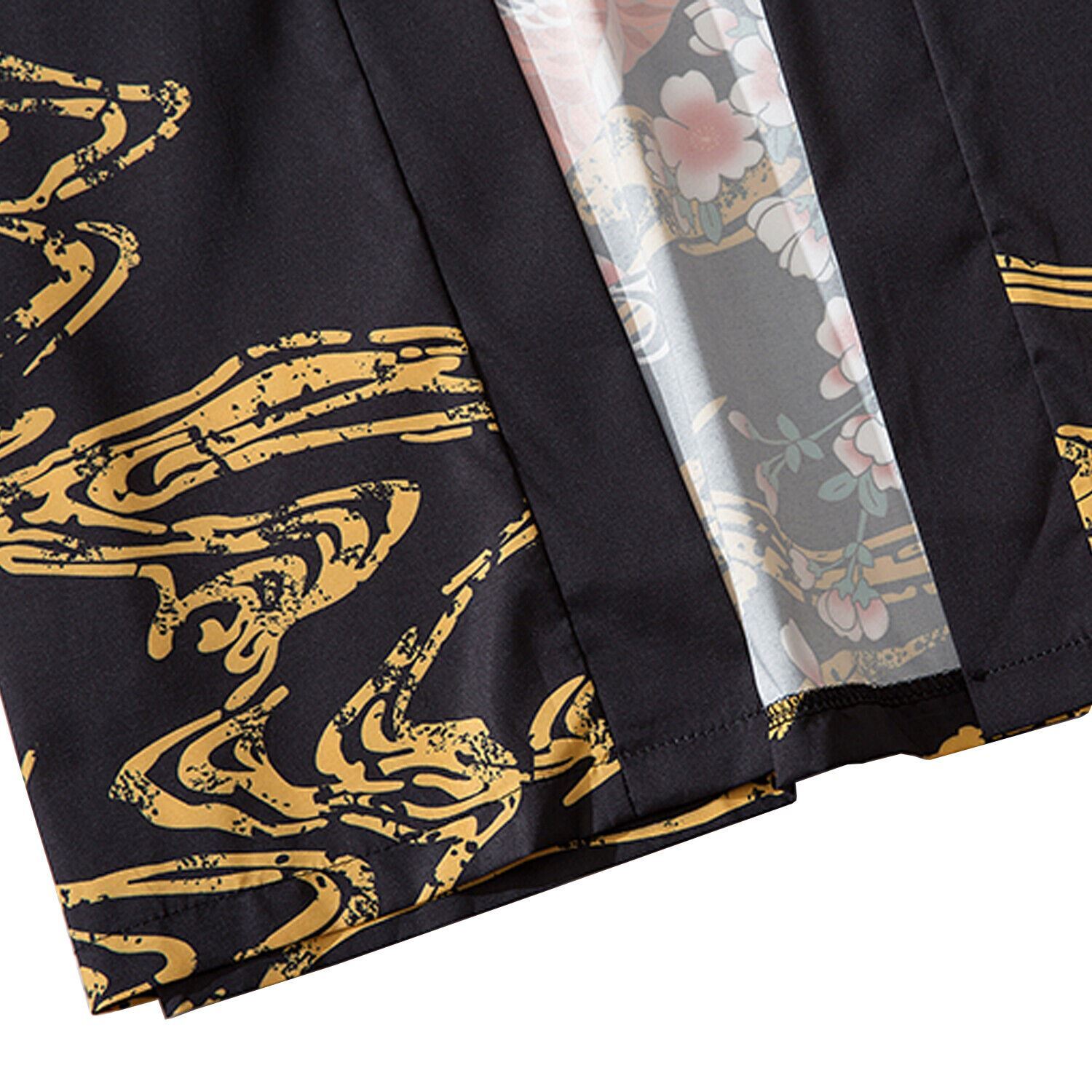 Niepce Men's Flowers and Fish Graphic Lightweight Japanese Kimono Cardigan