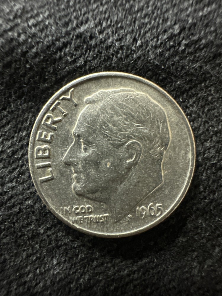ERROR! RARE! 1965 D Roosevelt Dime Struck On wrong Planchet! Full Bands Reverse