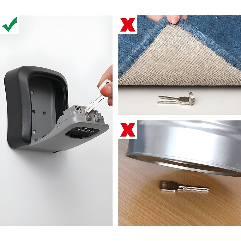 4 Digit Key Safe Lock Box Combination Wall Mount Security Storage Case Organizer