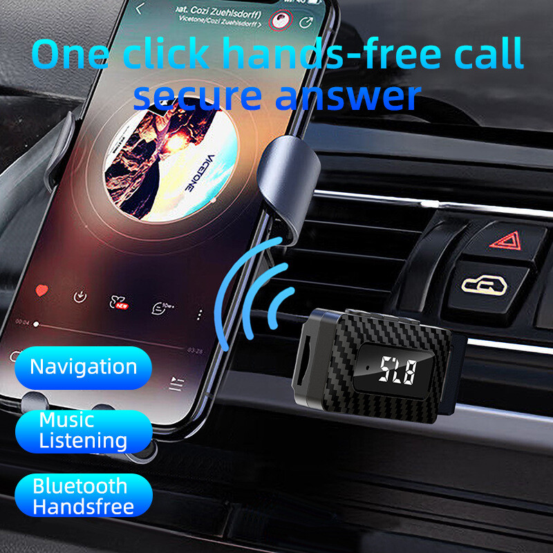 BT5.3 2-in-1 Receiver/FM Transmitter A2DP TF Card LED Music Player For Vehicles